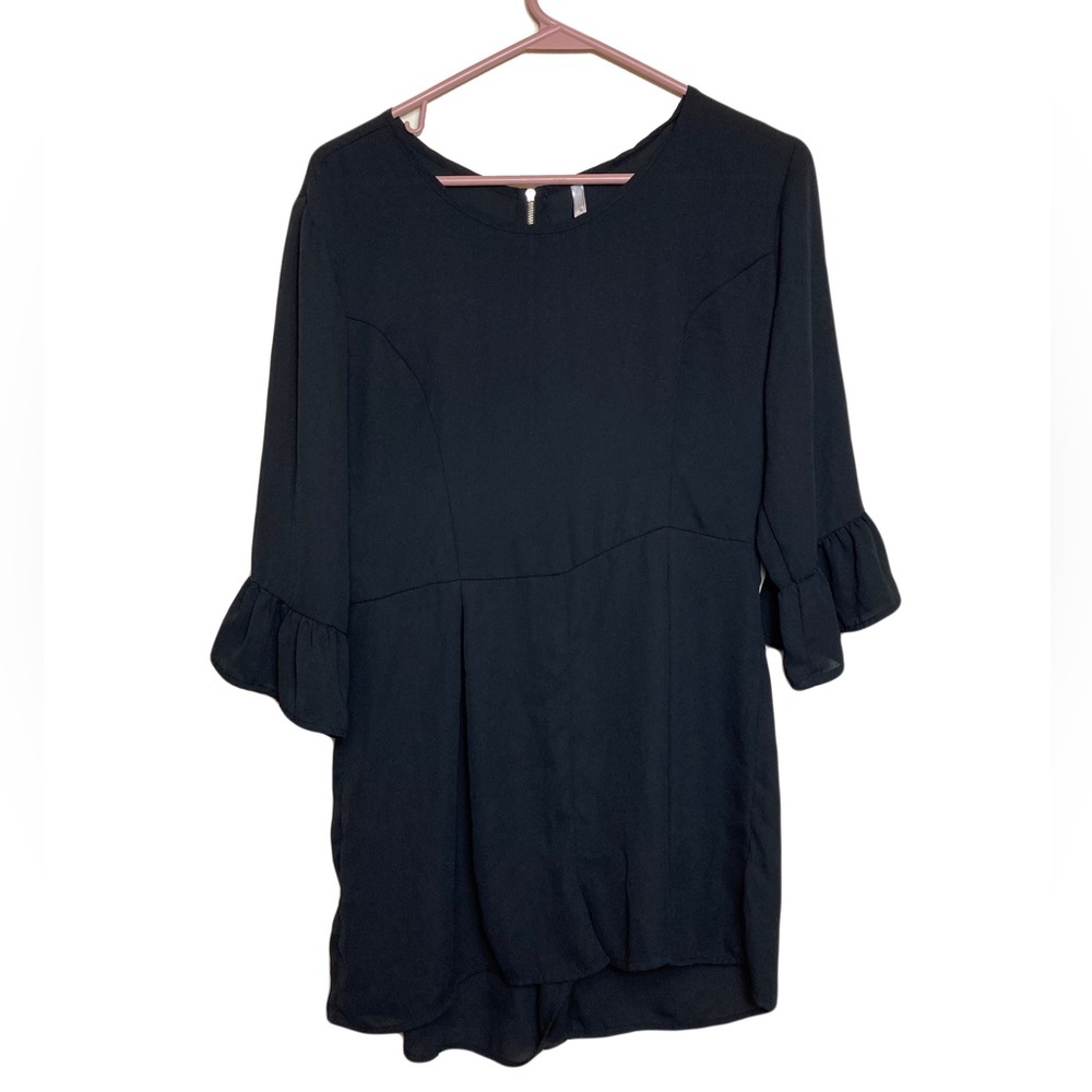 Black Quarter Sleeve Romper Size Large - Picture 1 of 3